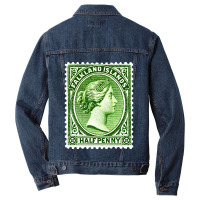 Vintage Falkland Islands Postage Stamp Design Love Men Denim Jacket | Artistshot