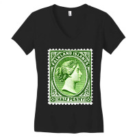 Vintage Falkland Islands Postage Stamp Design Love Women's V-neck T-shirt | Artistshot