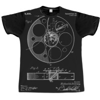 Film Reel Patent - Classic Cinema Art - Black Chalkboard Graphic T-shirt | Artistshot