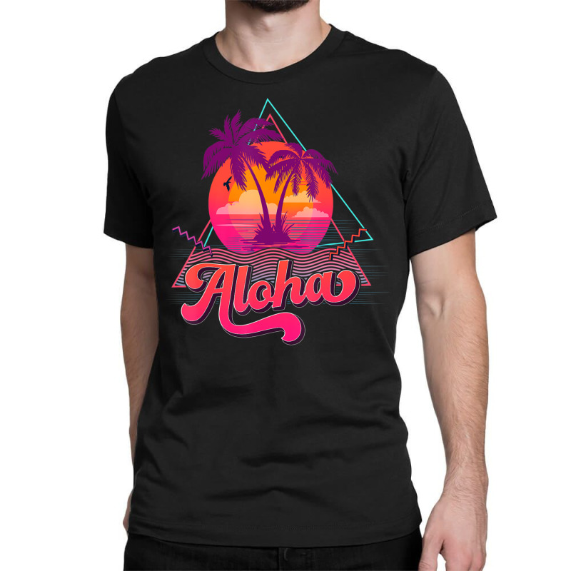 Limited Edition Aloha Hawaii Hawaiian Palm Tree Surf Beach 80s Vacatio Classic T-shirt by haodinhvan1 | Artistshot