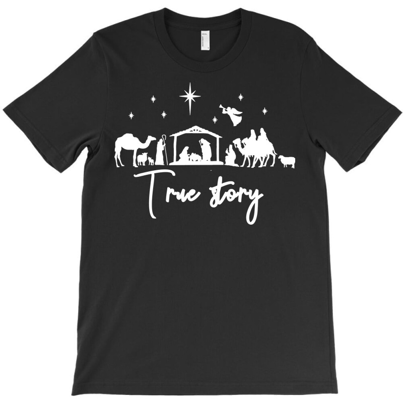 True Story Nativity Christmas Baby Jesus Manger Catholic Long Sleeve T T-Shirt by gennej | Artistshot