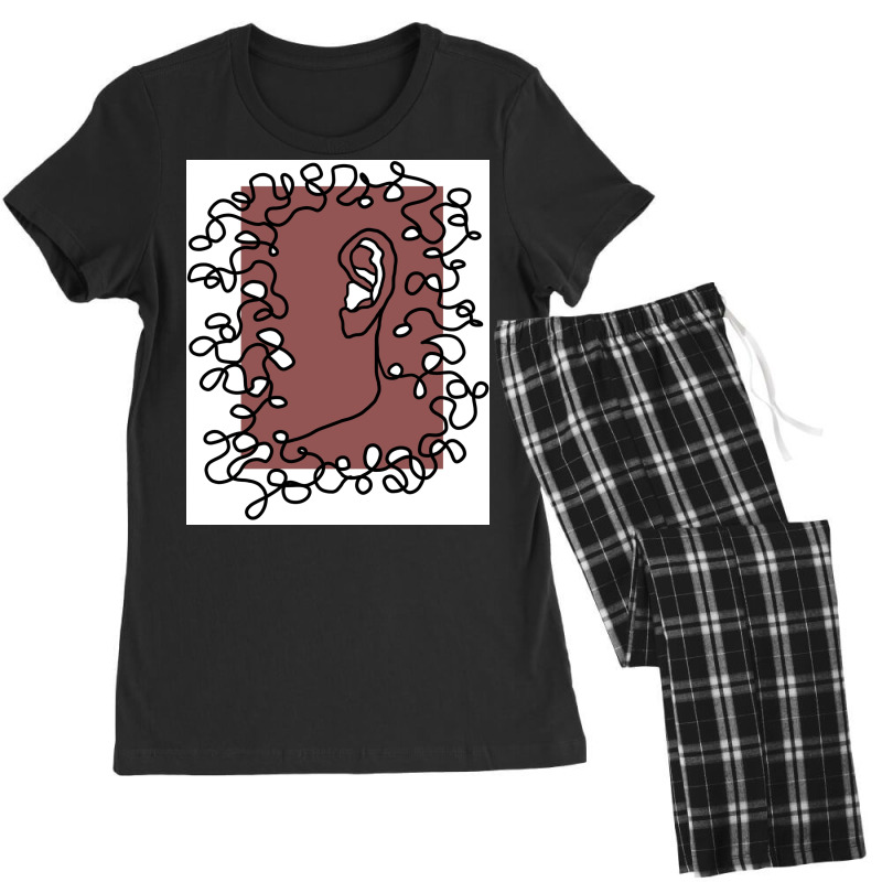 Abstract Ear   Line Art Face Women's Pajamas Set by annisalrimiy | Artistshot