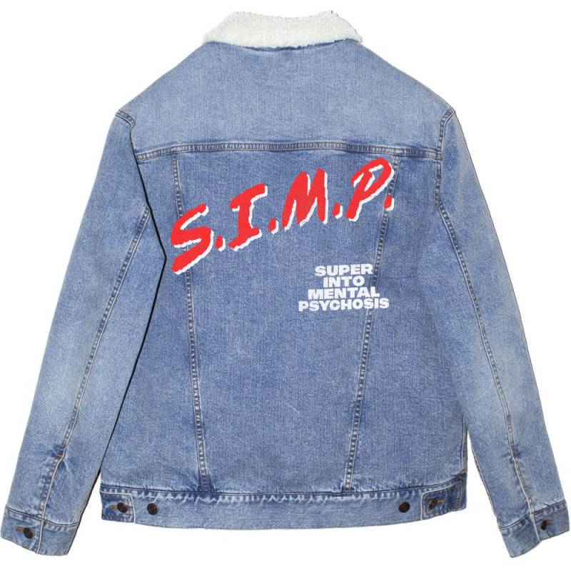 Simp Super Into Mental Psychosis Dare Parody Unisex Sherpa-Lined Denim Jacket by CaridadAlstott | Artistshot