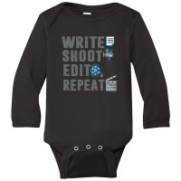 Filming Films Director Actor Actress Spectator Cinema Television Strea Long Sleeve Baby Bodysuit | Artistshot