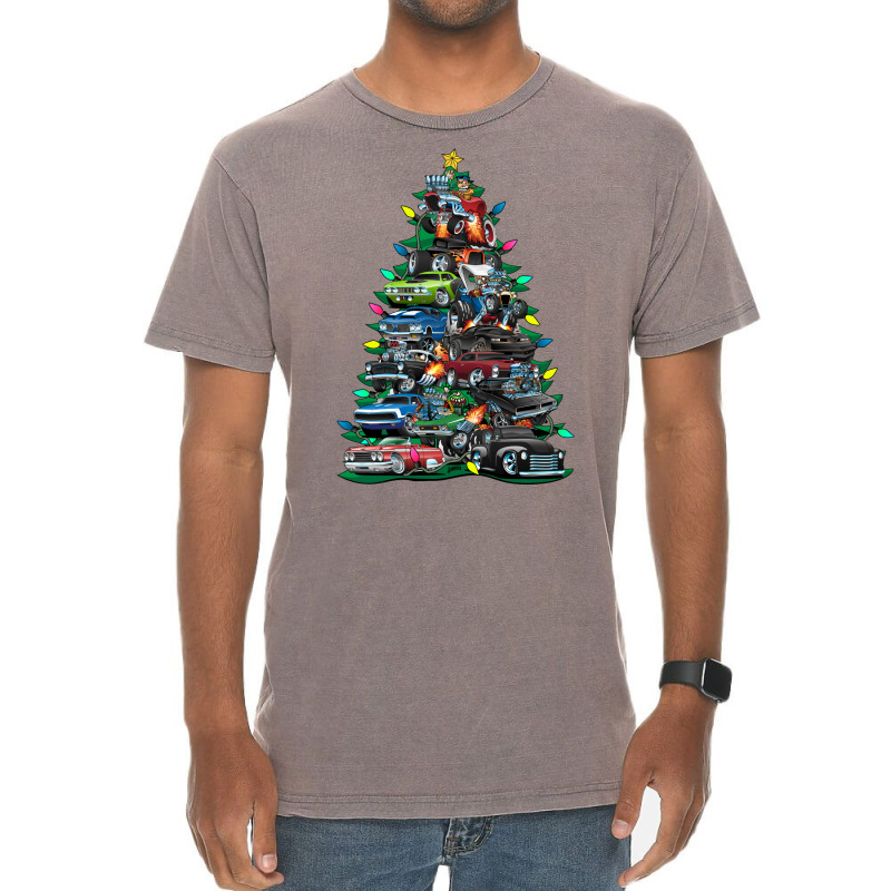 Car Madness Christmas Tree  Muscle Cars And Hot Rods Music Vintage T-shirt | Artistshot