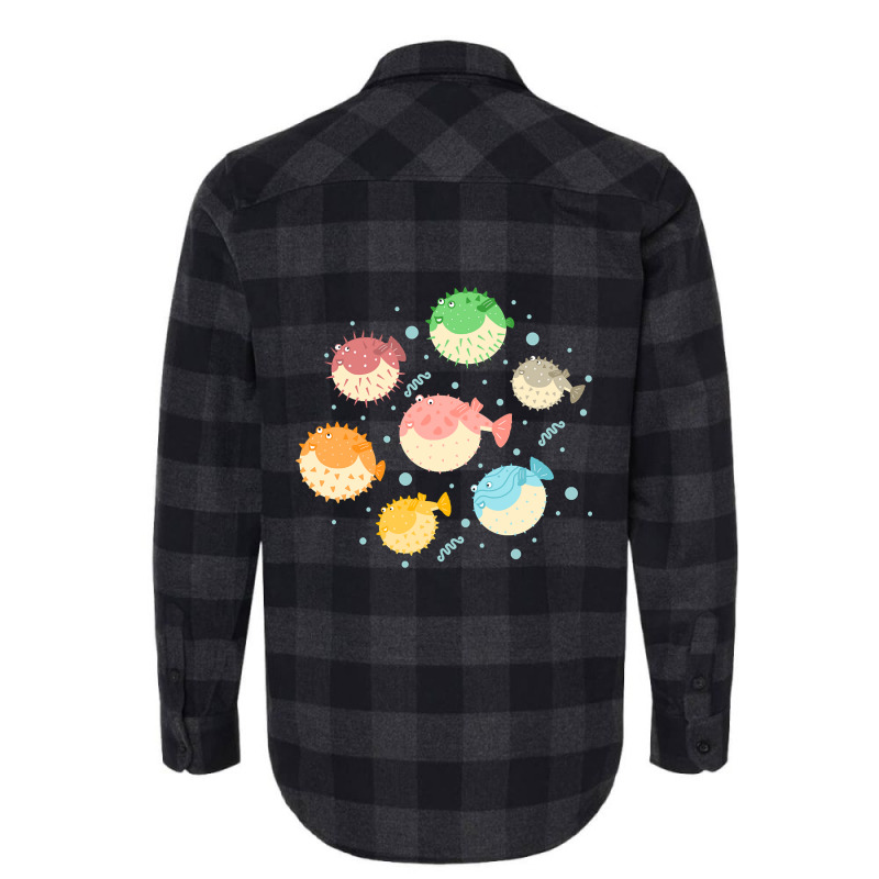 Trending Happy Puffer Fish Flannel Shirt | Artistshot