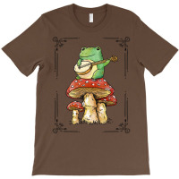 Cottage Core Frog Playing Banjo On Top Of A Mushroom T-shirt | Artistshot