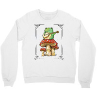 Cottage Core Frog Playing Banjo On Top Of A Mushroom Crewneck Sweatshirt | Artistshot