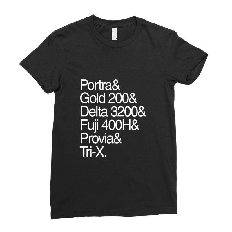 Helvetica Film Stock White Ladies Fitted T-Shirt by NicholetteJeanHastings | Artistshot