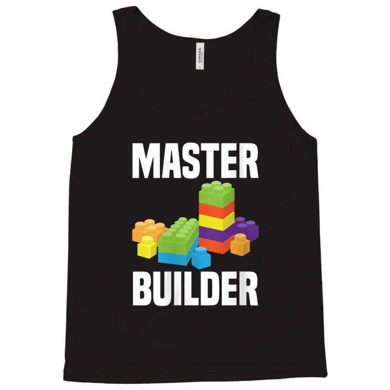 Womens Cool Master Builder Funny Building Blocks Gift Men Women V-neck Tank Top | Artistshot