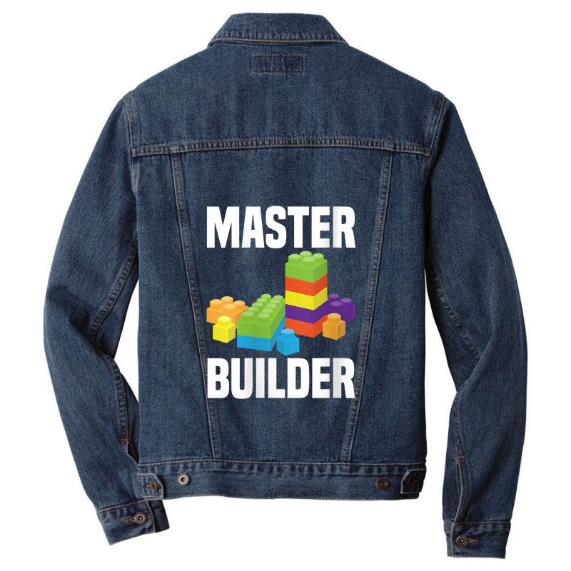 Womens Cool Master Builder Funny Building Blocks Gift Men Women V-neck Men Denim Jacket | Artistshot