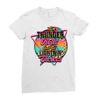 The Thunder And The Lightning Western Rolls And Strikes Premium T Shir Ladies Fitted T-shirt | Artistshot