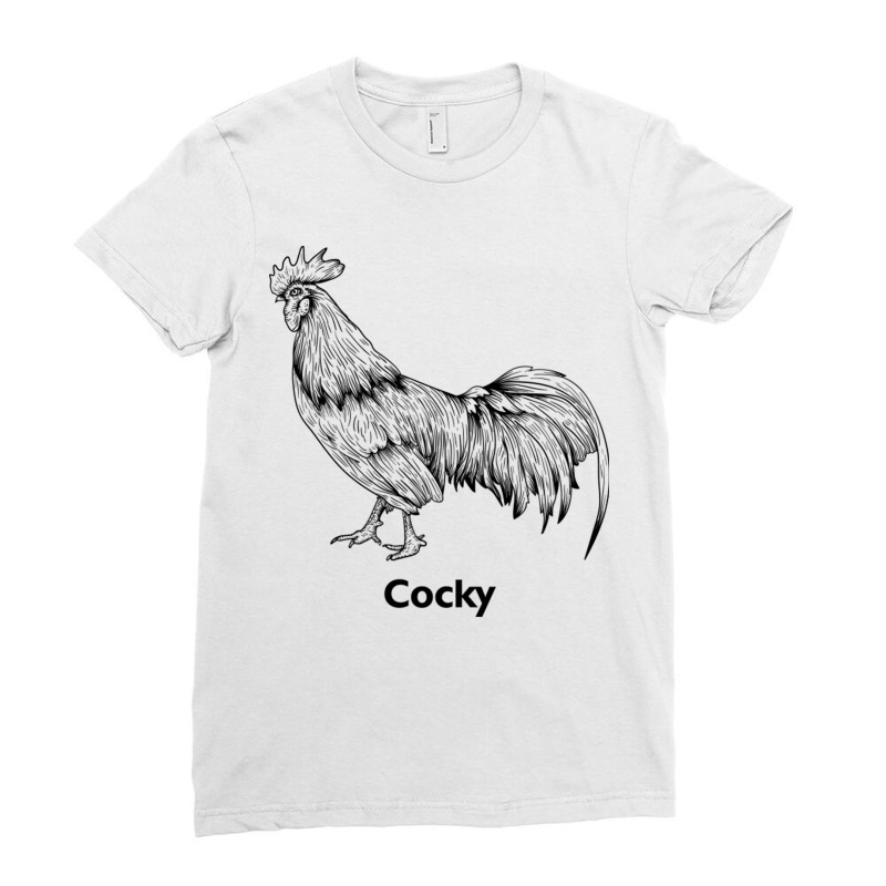 Vintage Rooster Cocky Ladies Fitted T-Shirt by yenalsardao | Artistshot