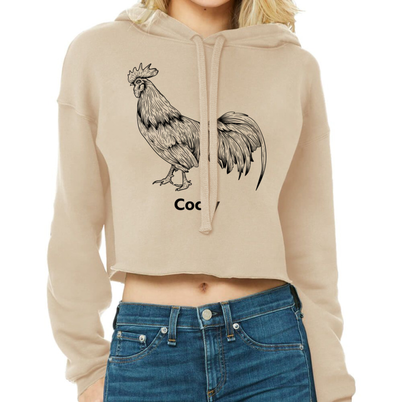 Vintage Rooster Cocky Cropped Hoodie by yenalsardao | Artistshot