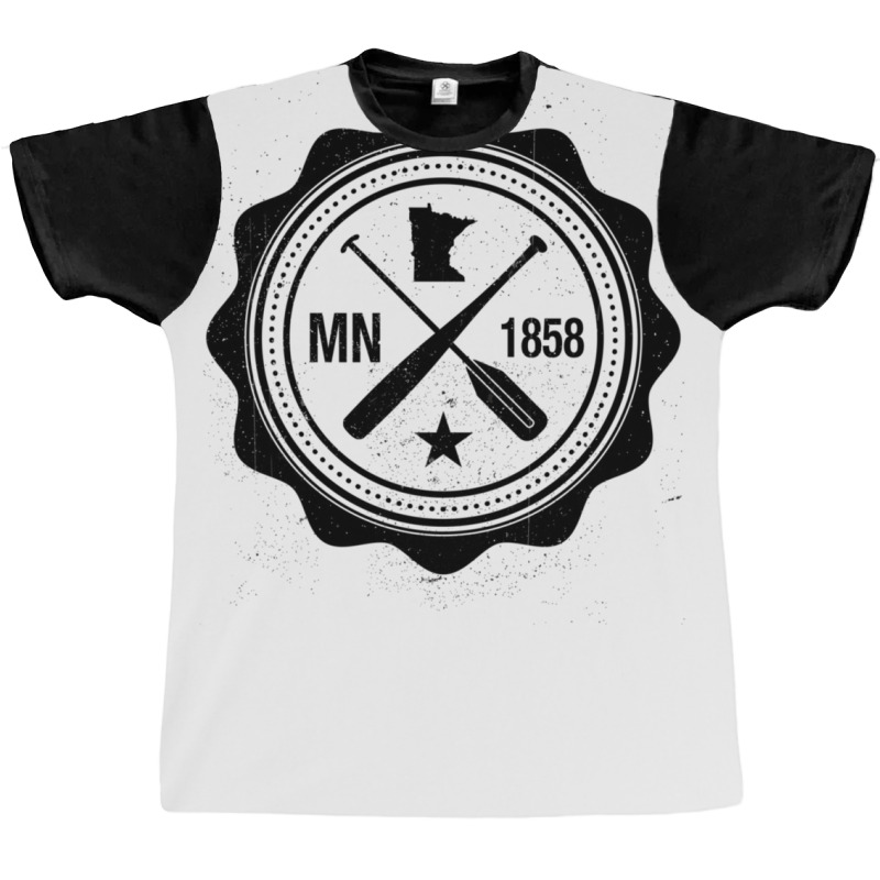 Minnesota Emblem Canoe Paddle And Baseball Bat Boy Graphic T-shirt | Artistshot