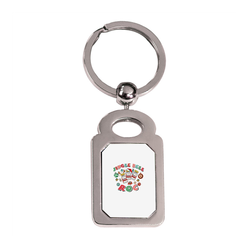 Crna Icu Nurse Christmas, Jingle Bell Roc Xmas Anesthetist Long Sleeve Silver Rectangle Keychain | Artistshot