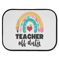 Teacher Off Duty Shirt Pencil Rainbow Apple Teacher Off Duty Tank Top Rear Car Mat | Artistshot