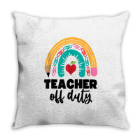 Teacher Off Duty Shirt Pencil Rainbow Apple Teacher Off Duty Tank Top Throw Pillow | Artistshot