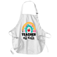 Teacher Off Duty Shirt Pencil Rainbow Apple Teacher Off Duty Tank Top Medium-length Apron | Artistshot