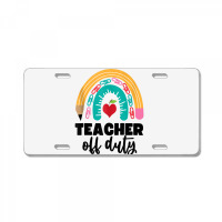 Teacher Off Duty Shirt Pencil Rainbow Apple Teacher Off Duty Tank Top License Plate | Artistshot