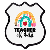 Teacher Off Duty Shirt Pencil Rainbow Apple Teacher Off Duty Tank Top Shield Patch | Artistshot