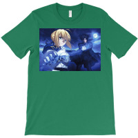 Fate Zero Saber Poster Green T-shirt | Artistshot