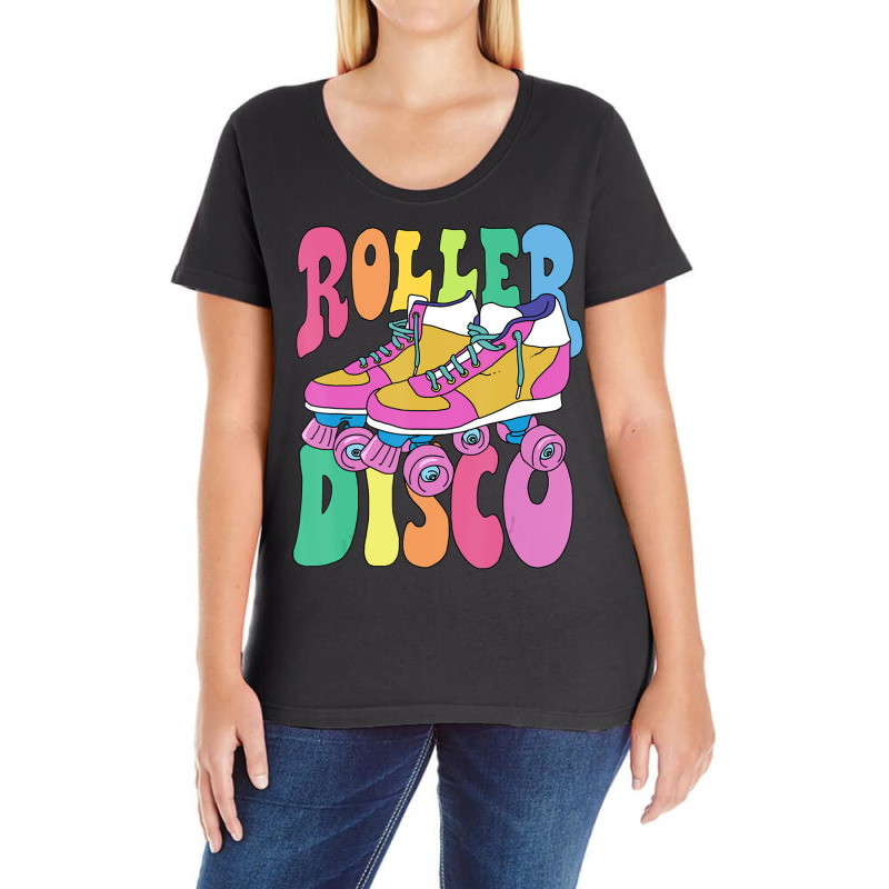 Trending Roller Skate Retro 70s Derby Skater Girl Roller Disco Ladies Curvy T-Shirt by michaelyounger19 | Artistshot