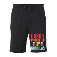 Easily Distracted T  Shirteasily Distracted By Gorillas T  Shirt Fleece Short | Artistshot