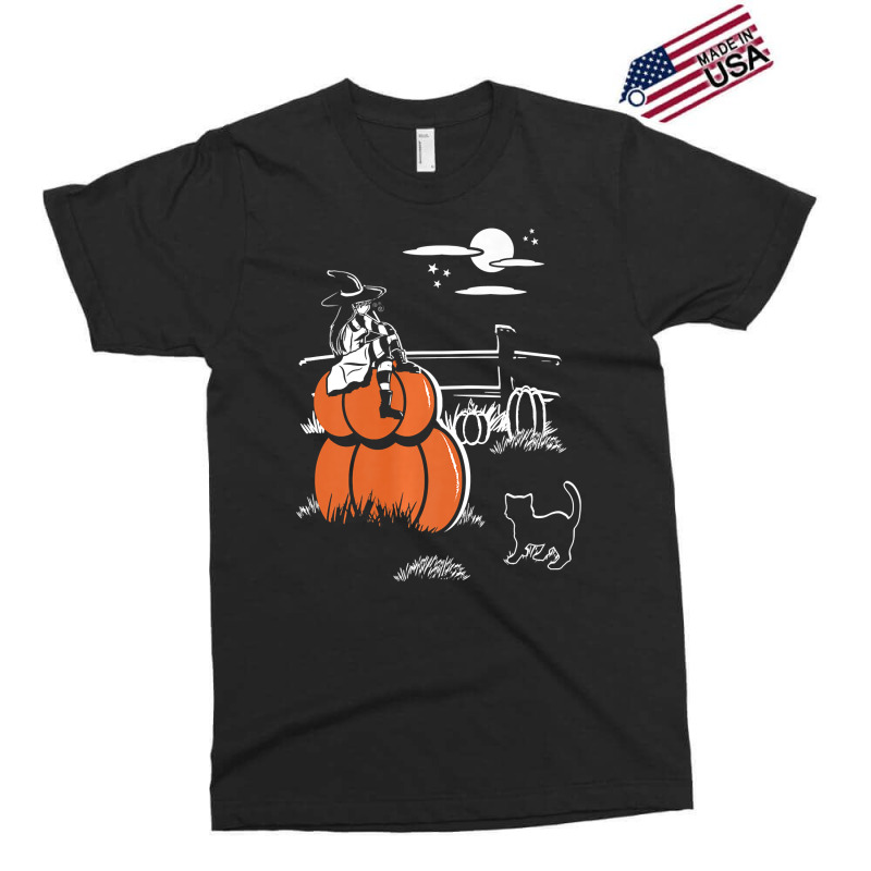 Halloween Witch Sitting On Pumpkin Premium Exclusive T-shirt by Rhonda | Artistshot