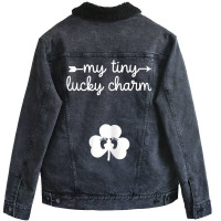 Womens St Patricks Day Pregnancy Announcement Cute Gift Pregnant Unisex Sherpa-lined Denim Jacket | Artistshot