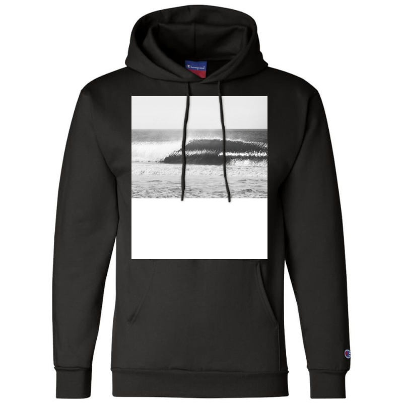 Black And White Ocean Wave Champion Hoodie | Artistshot