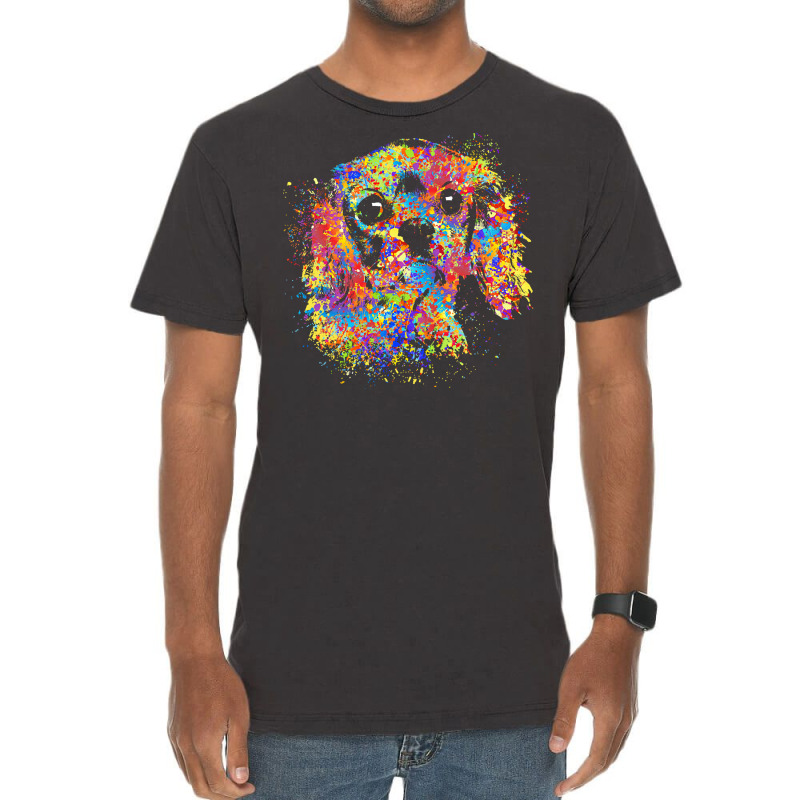 Cavalier King Charles Spaniel T  Shirt Colorful Cavalier King Charles Vintage T-shirt | Artistshot