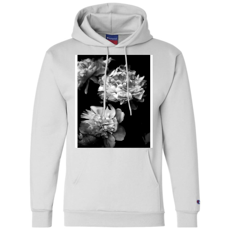 Black And White Peonies Champion Hoodie | Artistshot