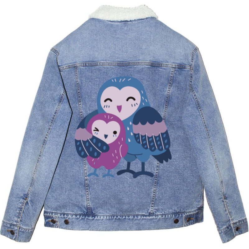 Wet Owl  Wet Owl With Baby Owl Loving  Mother Child Pure Love Unisex Sherpa-Lined Denim Jacket by CHRISTOPHERBARRERAS | Artistshot