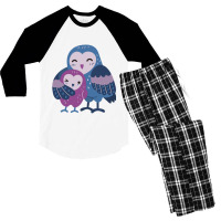 Wet Owl  Wet Owl With Baby Owl Loving  Mother Child Pure Love Men's 3/4 Sleeve Pajama Set | Artistshot