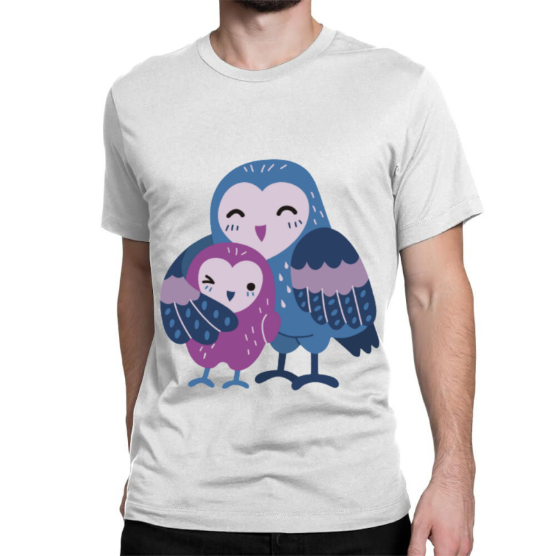 Wet Owl  Wet Owl With Baby Owl Loving  Mother Child Pure Love Classic T-shirt by CHRISTOPHERBARRERAS | Artistshot