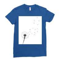 Black And White Print Dandelion Print Scandinavian Minimalist Decor  W Ladies Fitted T-shirt | Artistshot