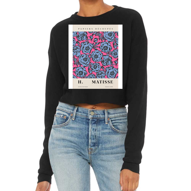 Blue Flower H Matisse Cropped Sweater by ohtoivamm | Artistshot