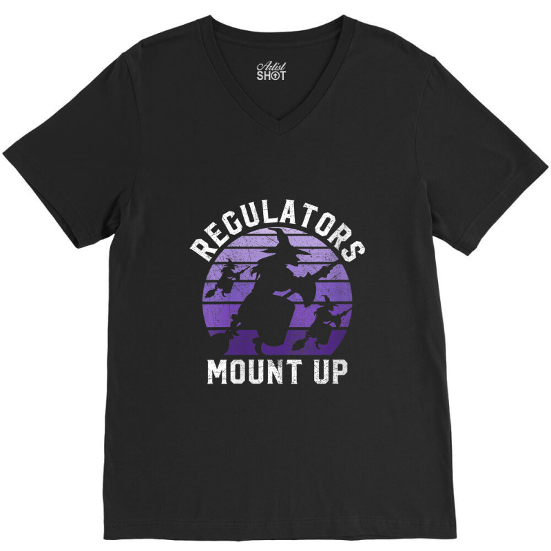 Womens Regulators Mount Up Halloween Witch V-neck V-neck Tee | Artistshot