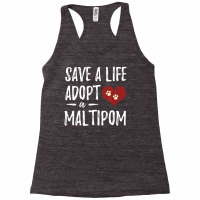 Hot Trend Adopt A Maltipom Rescue Dog Mom Racerback Tank | Artistshot