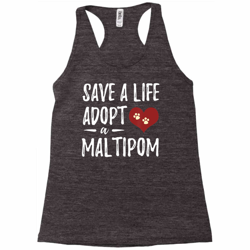 Hot Trend Adopt A Maltipom Rescue Dog Mom Racerback Tank by michealyoungerlk01 | Artistshot