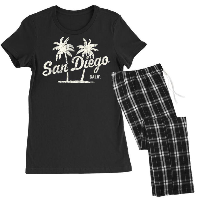 Trending San Diego California Vintage 70s Palm Trees Women's Pajamas Set by michaelyounger19 | Artistshot