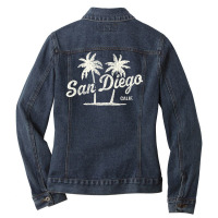 Trending San Diego California Vintage 70s Palm Trees Ladies Denim Jacket | Artistshot