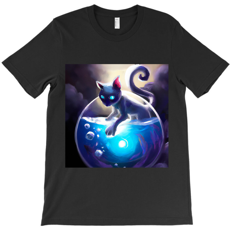 Trending Magical Cat Harnesses The Glowing Power Of A Mystical Fish Bo T-shirt | Artistshot