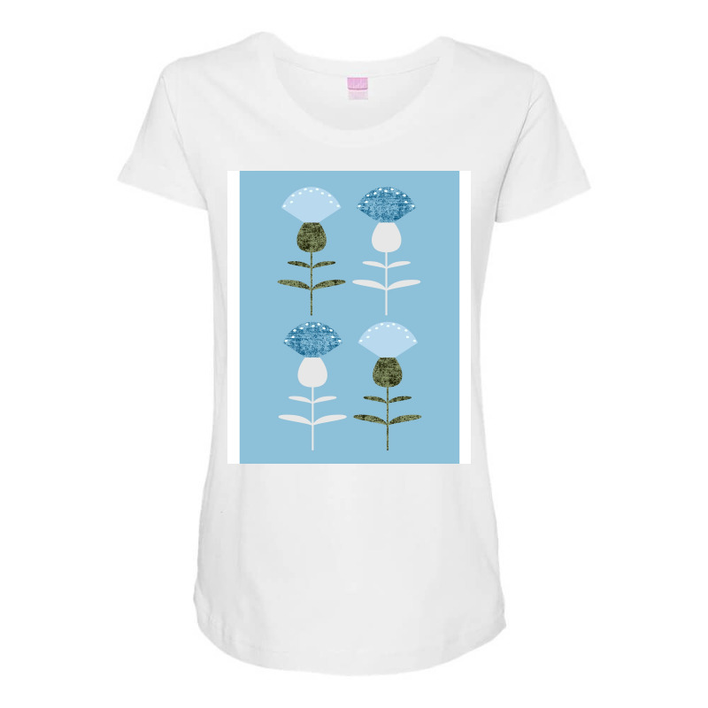 Basket Flower Blue Maternity Scoop Neck T-shirt by sedegsuznikc | Artistshot