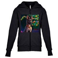 Hot Trend Cute Belgian Shepherd Drawing Youth Zipper Hoodie | Artistshot