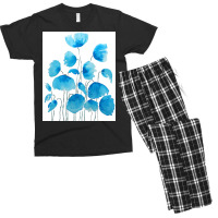 Blue Poppy Field Watercolor Men's T-shirt Pajama Set | Artistshot