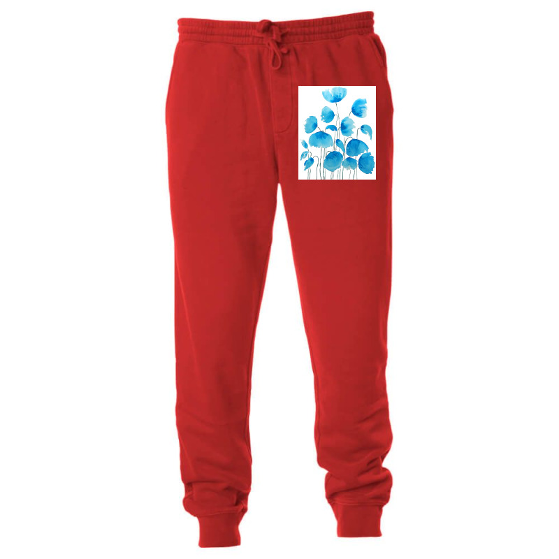 Blue Poppy Field Watercolor Unisex Jogger | Artistshot