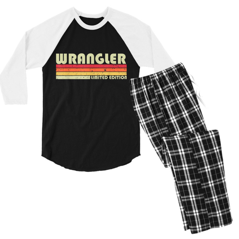 Wrangler Funny Job Title Profession Birthday Worker Idea Men's 3/4 Sleeve Pajama Set | Artistshot