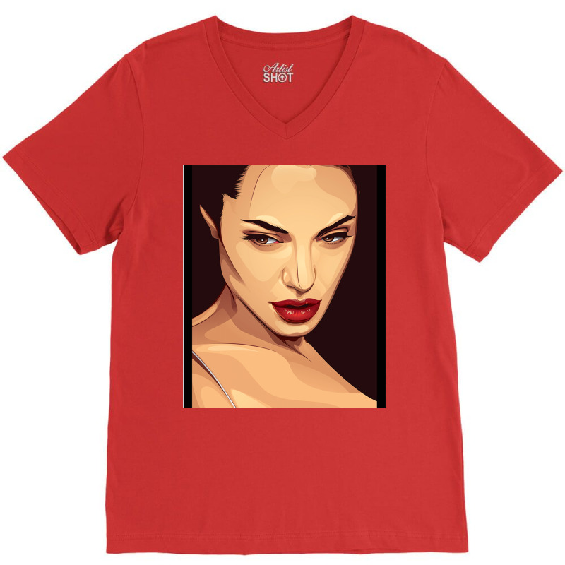 Angelina Jolie V-Neck Tee by gaoneeliqna3 | Artistshot